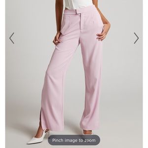 SHOWPO MHINA PINK SPLIT HEM PANTS